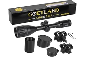 Goetland Gewehr Zielfernrohr 3-9x50 Airsoft Mil Dot Optik R4 Absehen mit Montage Ringe SFP Rot Grün Blaue für Taktische Jagd Luftgewehr Sportschützen
