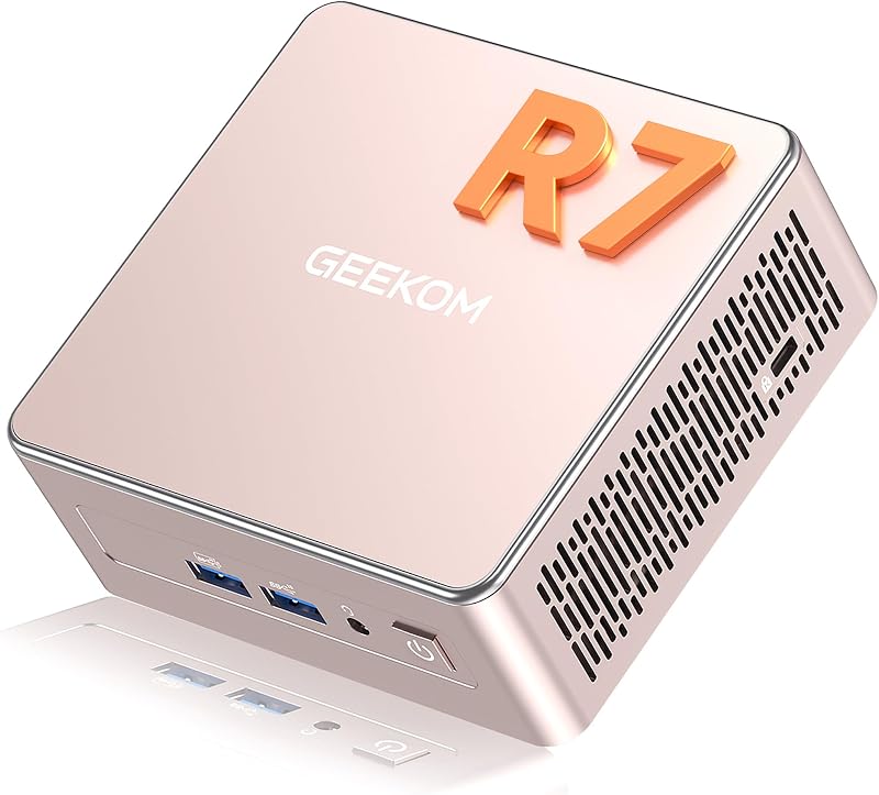 GEEKOM Mini PC A5 mit AMD Ryzen 7 5825U(Upgrade zu 5500U), 16GB DDR4 (AufrĂŒstbar,Kein LPDDR) 512GB SSD | 3 Jahren Garantie | 2.5G LAN | NUC Mini PC Win-11 Pro | Mini Computer fĂŒr Home/Office/Gaming