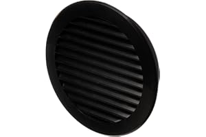 LIRAST Ø 125mm Noir Grille de Ventilation en Plastique - Grill D'aération Ronde