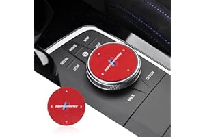 OYDDL 49mm Auto Aufkleber Multimedia Knopf Trim Cover Schalthebel Abdeckung Kompatibel mit BMW 3er G20 G21 4er G22 G23 X3 X4 G01 G02 G05 M2 M3 M4 Interieur Zubehör (Rot)