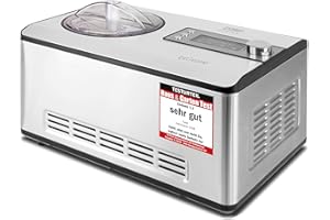 ‎CASO CASO Ice Creamer - 2 in 1 Design Eismaschine und Joghurtmaschine mit Kompressortechnik, kein Vorkühlen notwendig, produziert bis zu 2 Liter Eiscreme, Speiseeis oder Joghurt