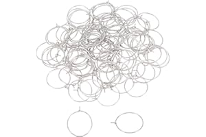 UNICRAFTALE 200pcs 20mm Tons Argent Charmes de Verre à Vin Anneaux 304 résultats de Boucle D'Oreille en Acier Inoxydable 0.7 mm Matériau de la Broche Boucle D'Oreille Perles pour Boucles D'Oreilles
