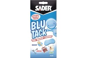 BOSTIK Sader Blu Tack – Pâte Adhésive Réutilisable pour Fixation et Décoration – Pâte à Fixe Sans Traces pour Remplacer Clou et Autres Fixatifs – Bleu – Étui 57 g