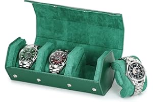 Hiram Hexagon Watch Roll Case Genuine Leather Hexagon 3 Watch Travel Case Watches Storage Box Protective Organizer for Wrist Watches