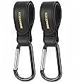 2Pack Universal Baby Stroller Hooks Clips for Hanging Bags and Shopping,Convenient Stroller Straps Accessories Perfect for Uppababy, Babyzen Yoyo, Britax, Bugaboo, Bob, Buggy, Shopping Cart（Black）
