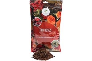 Hortulani Natural Rose Feed & Slow Release Plant Food - Organic Fertiliser for Plants with Beneficial Bacteria - Promotes Strong Roots, Rich Blooms - Chemical-Free Soil Improver (500g for 5-10 roses)