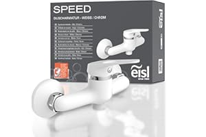 EISL NI168SCR-W armatura prysznicowa SPEED, bateria łazienkowa, jednouchwytowa, bezproblemowe podłączenie do węża prysznicowego, bateria mieszakowa w kolorze chrom/białym