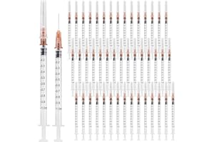 SUNOYA 50 siringhe da 1 ml, siringhe di misurazione da laboratorio scientifico, iniettore per cani/gatti/alimentazione di piccoli animali/uso accademico/laboratorio/industriale