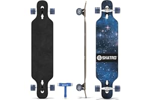 SKATRO Drop Through Longboard Skateboard Freeride - Includes T-Tool