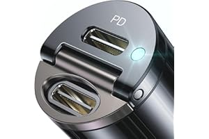 Ładowarka samochodowa USB C [łatwe ciągnięcie], PD36W i QC36W szybka ładowarka samochodowa USB C, mini metalowa zapalniczka Ainope, adapter USB do iPhone'a 15/15 Pro/15 Plus/15 Pro Max/14/13/12 Pro