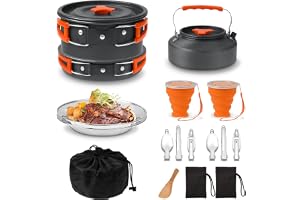 Set Da Campeggio Brunner Pirate 7+1 - Pentole E Stoviglie In Alluminio Con Rivestimento Antiaderente, 22 Cm
