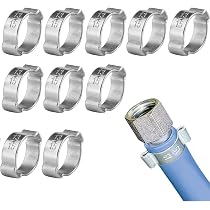 FTVOGUE Lot De 10 Colliers De Serrage Acier Inoxydable 7-9mm - Pour Tuyaux Essence, Eau, Air - Double Oreille
