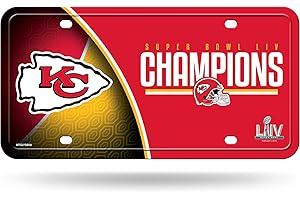 Rico Industries NFL Kansas City Chiefs Super Bowl LIV Champions Targa in metallo