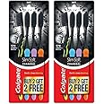 Colgate SlimSoft Charcoal Soft Black Bristles manual Toothbrush for adults, 8 Pcs (Buy4 Get 4), Soft Bristles for Gentle Deep Cleaning