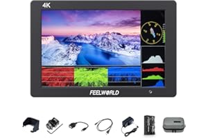 FEELWORLD T7PLUS (avec Batterie) Moniteur 7 Pouces pour Appareil Photo Reflex numérique Résolution 1920X1200 Forme d'onde 3D LUT Norme de Couleur Rec.709 Entrée et Sortie HDMI 4K Boîtier métallique