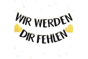 MEJOSER Abschied Kollegen Ruhestand Deko Girlande Wir werden Dir Fehlen Rente Banner Glitzer Abschiedsgeschenk Kollegin Rentner Rentnerin Wir will Miss You Party