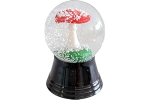 VIENNA SNOWGLOBE Real Glass Snow Globe - Almost Like Real Snow, Lucky Mushroom, Agaric Fly, 4cm