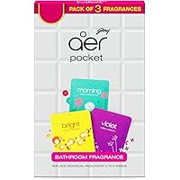 Godrej aer pocket, Bathroom Air Fragrance - Assorted Pack of 3 (3x10g)