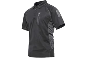 KEFITEVD Polo Funktionsshirt Herren Kurzarm T-Shirt mit Brusttasche Polyester Leicht Sommer Shirt Wandern Angeln Männer Freizeitshirt