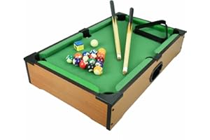 KF-PREMIUM KF PREMIUM Kids Mini Wooden Table Top Pool Play Snooker Game Set Felt Surface Cues Balls
