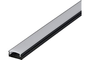 LUMENTEC SET: 100cm Profil LED für LED Streifen, aluminium led profil LT4 + Abdeckung (Schwarz Milchig)