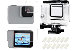 SHOOT Carcasa 30m Impermeable para GoPro Hero 7 Blanco/Plata,98ft Buceo Funda Protectora con Película de Pantalla Templada e Inserto Antiniebla para GoPro Hero 7 White y Hero 7 Silver