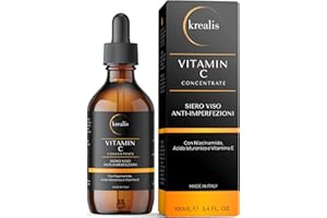 Krealis •100ml• Vitamine C Serum Visage avec Acide Hyaluronique, Niacinamide, Vitamine E, Serum Visage, Anti-Taches, Anti-Imperfections, Serum Vitamine C, Contour Des Yeux Anti-Rides et Anti-Cernes