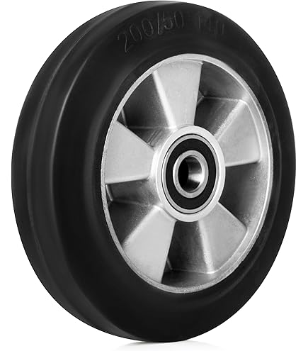 Volante In Gomma Per Carrelli - 200mm Con Foro 20mm E Cuscinetti A Sfera - Foto 2