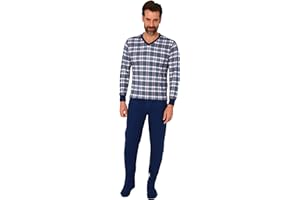 Normann Care Herren Pflegeoverall Einteiler Schlafanzug mit Fußteil + Reißverschluß am Rücken + Bein