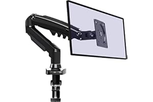 Invision PC Monitor Arm Ergonomic Height Adjustable Gas Assisted Full Motion | Single Arm Desktop Clamp Mount for 17–27” Screens with Tilt Swivel Extend | VESA 75mm/100mm Weight 2kg-6.5kg (MX150)