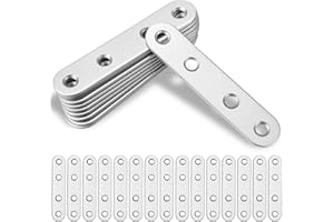 RunXinDa 40 Stk Flachverbinder Edelstahl, Lochplatte Holzverbinder Flachverbinder Flachwinkel für Verbinder, Flache Ecke Lochplatten Metall Verbindungsplatten für Holzstühle Holzmöbel