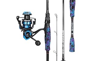 Sougayilang MX-1 Spinning Rod and Reel Combo,2-Sections Spinning Rod with 11+1BB Spinning Reel Fishing Set, for Seabass, Bass, Pollack, Wrasse Fishing Tackle-1.8Z