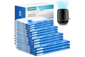 MONVANE Vacuum Compression Storage Bags for Clothes - 12 Pack Reusable Space Saver Bags with Wired Electric Air Pump for travel (3 Jumbo + 3 Large + 3 Medium + 3 Small)