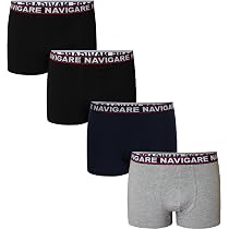 Slip Homme Navigare - Lot De 5 En Coton Bi-élastique, Certifié OEKO-TEX (noir, Blanc, Bleu)