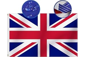 Omnisexual Heavy Duty Union Jack Flag 3x5 FT Sewn Oxford Nylon 210D British National Flag Quadruple Stitched Fly Ends Brass Grommets Indoor Outdoor Waterproof Double Sided United Kingdom Flag UK Flags