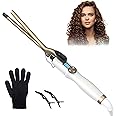 Curling Wand 9MM, AIMERVO Afro Tight Curls 3/8 Inch Thin Curling Iron, LCD DispLay 11 Heat Settings 110-210°C for all Hair Types, Tourmaline Ceramic Barrel 30-Second Heat-Up, Long&Short Hair Culer Pro