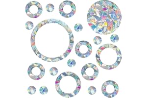 Jeffdad 32 Stück Suncatcher Fensteraufkleber, PVC Fensteraufkleber Vogelschutz Sun Catcher for Window Sticker Prisma Fensteraufkleber Vogelschutz Fenstersticker Verhindert Vogelschlag Selbstklebend