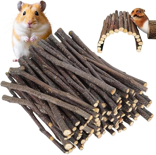 YIPFEN 200g Palo de dentición para Mascotas, Juguete para Conejo Hámster Cobaya Chinchilla, Accesorios Hámster, Juguetes Hámster, Juguetes para Conejos - 1