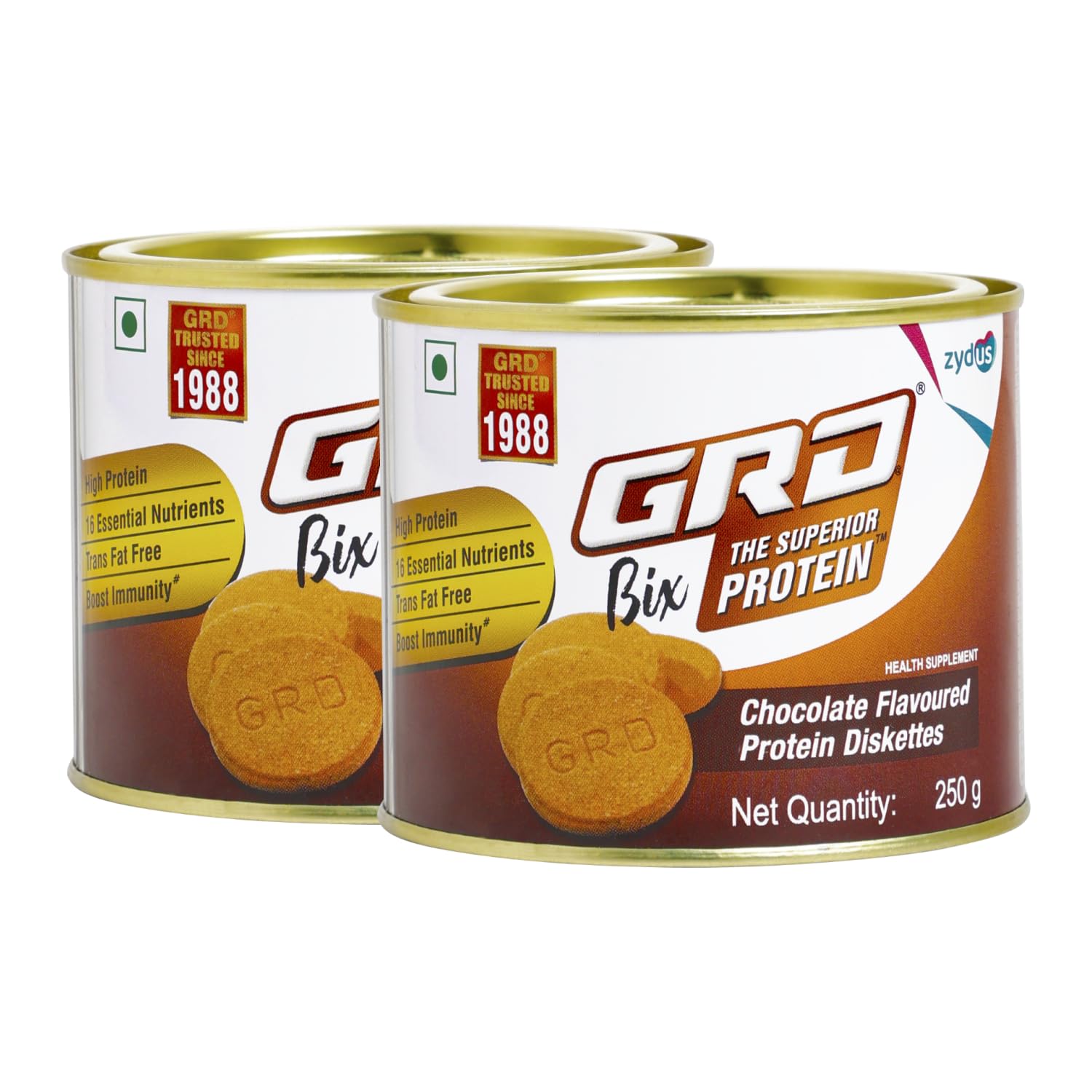 GRD Bix Superior Protein Diskettes, Healthy Tasty Biscuits Enriched with Protein and 18 Essential Nutrients for Healthy Livin
