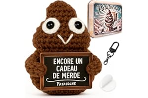 PATATOCHE Cadeau Original & Inspirant | Positive Patate en français | Idée Drôle Fete | Anniversaires Homme Femme Couple Ado Collegue Objet Bureau | Peluche Enfant Fillle Garcon | Humour Motivation (CROTTE)