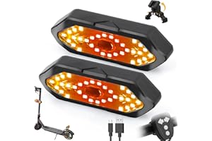 FXINRUIA 2PCS E Scooter Blinker, Roller Blinker mit USB Fernbedienung mit Sockel für 5-8 cm Schmutzfänger mit Xiaomi Ninebot Scooter zubehör Speziell für Roller