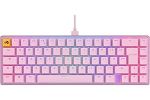 Glorious Gaming GMMK 2 Compact 65% - Teclado gaming mecánico, compacto TKL 65%, carcasa de aluminio, personalizable, keycaps dobles, switches Fox, RGB, distribuciones QWERTY inglés - Rosa