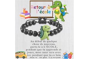 BOCHOI Cadeau Garcon Noël Anniversaire 5 6 7 8 9 10 11 12 ans, Cadeau Original Bracelet Garcon Noël Bracelet perles Football/Dinosaures/Croix