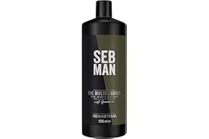 SEBASTIAN PROFESSIONAL The Multitasker: Champú Hombre Frescor Intenso 3-in-1: Piel, Cabello Y Barba, Cedro, 1000 Mililitro