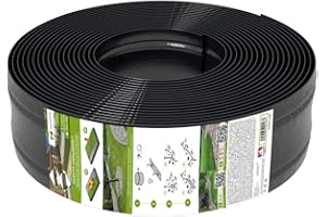 25 Mètres Bordure de Gazon en Plastique 125/4 mm de Amispol® - Bordures de Pelouse - Flexible Bordure de Jardin, Bordure de Pelouse Flexible, Pliable Garden Lawn, Idées de Jardin, Jardin Conception