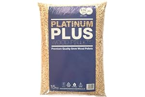 PLATINUM PLUS PELLETS Platinum Plus Wood Pellets | Ideal for Ooni Pizza Oven, Ninja Woodfire Outdoor Grill, Pellet Stove and more | Pizza Oven Accessories | EnPlus A1 Certified | 6mm Wood Pellets | 15kg Bag