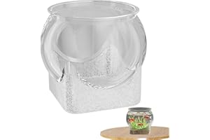 AIZUONI Desktop-Aquarium Für Betta-Fischschildkröte, Aquarien Fischschalen, Kugelaquarium Bruchsicherer Kunststoff Fischschale, Goldfischglas Für Den Heimarbeitsplatz, Kleine Aquarien, Blumenvasen-Herzstück