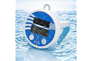 CVEENK Solar Schwimmendes Poolthermometer, Wasser Temperatur Thermometer Schwimmende Wasserthermometer mit digitaler Anzeige, Floating Pool Thermometer für Pools, Hot Tubs, Cold Tubs, Schwimmbäder, Aquarium