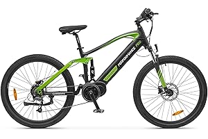 Argento, Performance Pro, Vélo de Montagne électrique, Moteur 250W, Batterie 468WH, 27.5 Pouces, Noir et Vert
