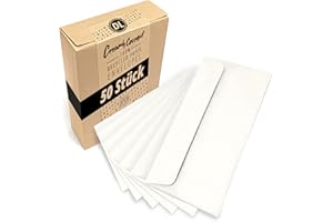 Japun - sobres blancos (50 piezas) de papel, sobre sin ventana - DIN largo - 220x110 mm